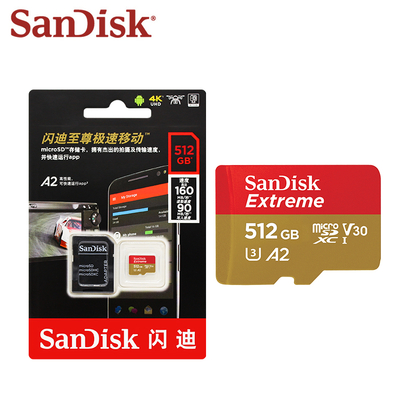 Memory Card Ssd - SanDisk-tarjeta de memoria microSDXC Extreme V30