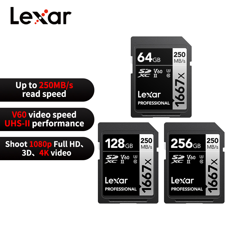 Memory Card Ssd - Tarjeta SD Profesional Lexar 1667x 64GB
