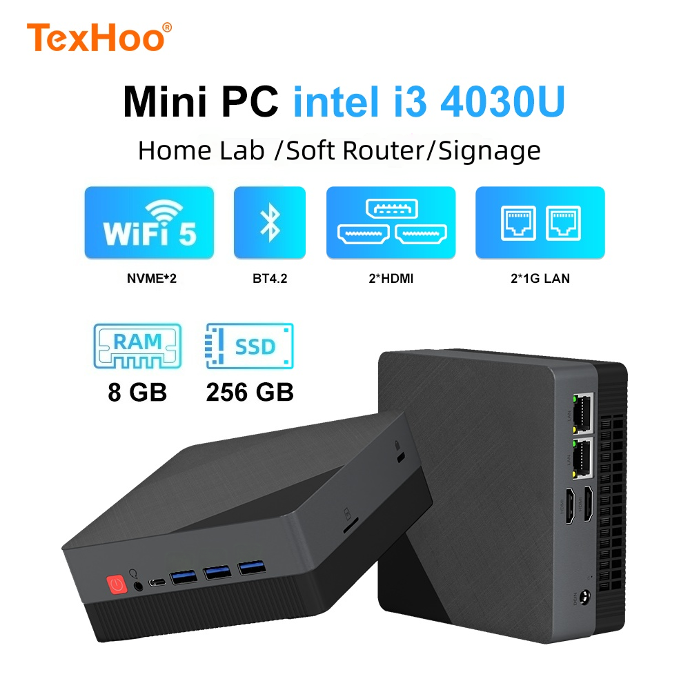 Mini PC Texhoo Intel Core I3 4 - Memory Card Ssd reseña y precio