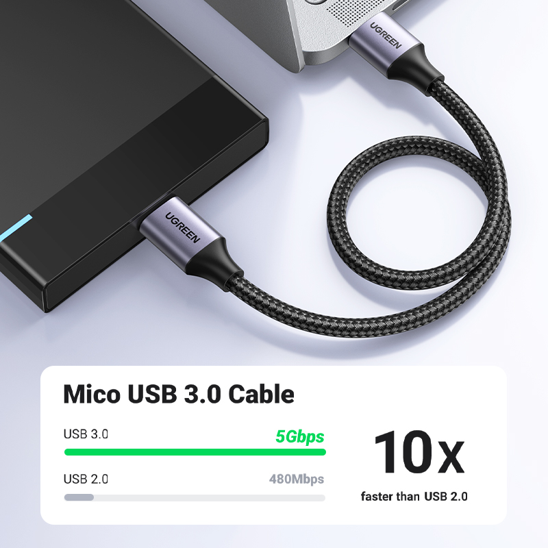 UGREEN-Cable Micro B de carga  - Samsung Ssd reseña y precio