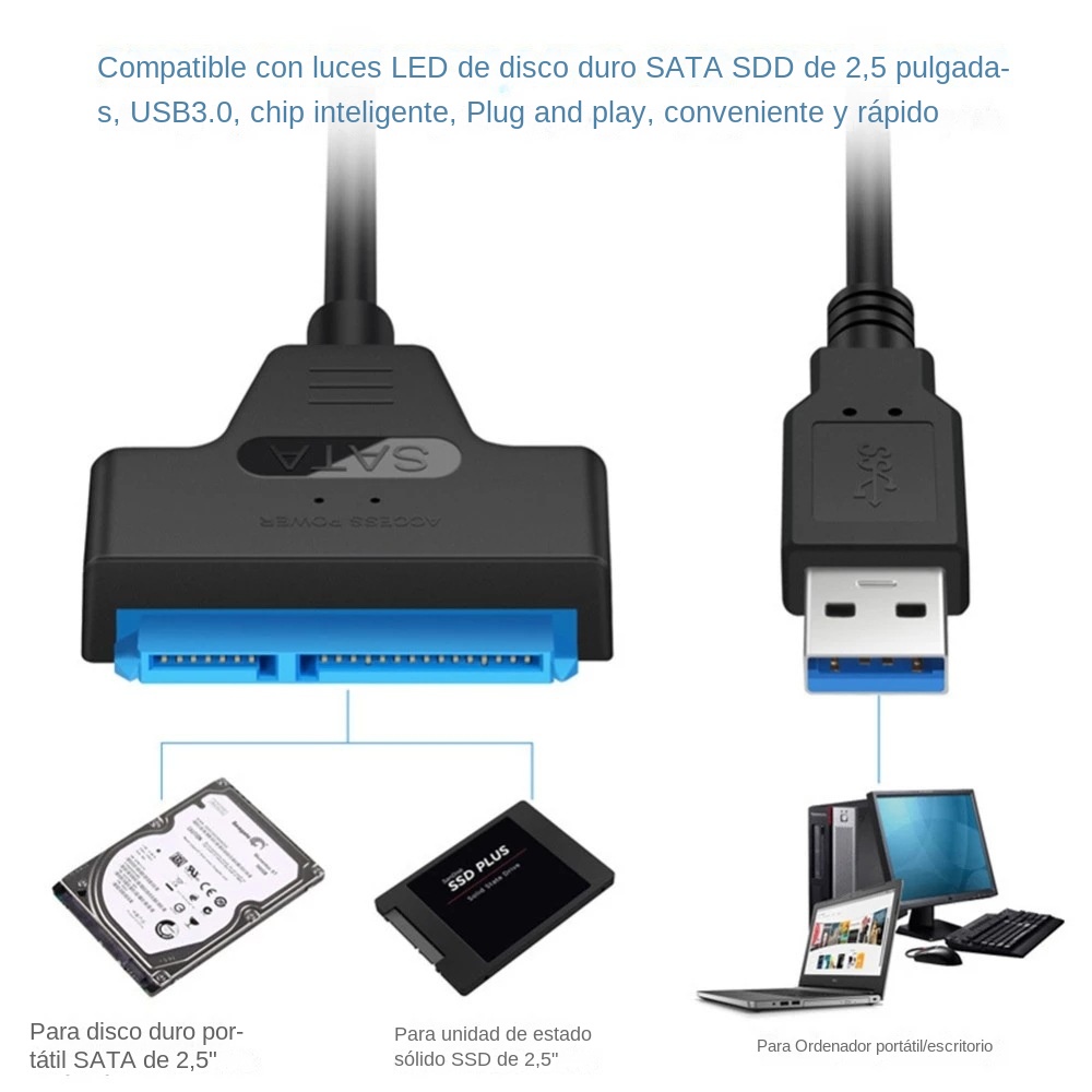 Cable USB 3.0 SATA 3 de 30 cm, - Sata Ssd reseña y precio