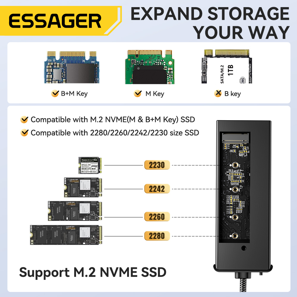 Essager USB C Hub con carcasa  - Ssd Hard Drive reseña y precio