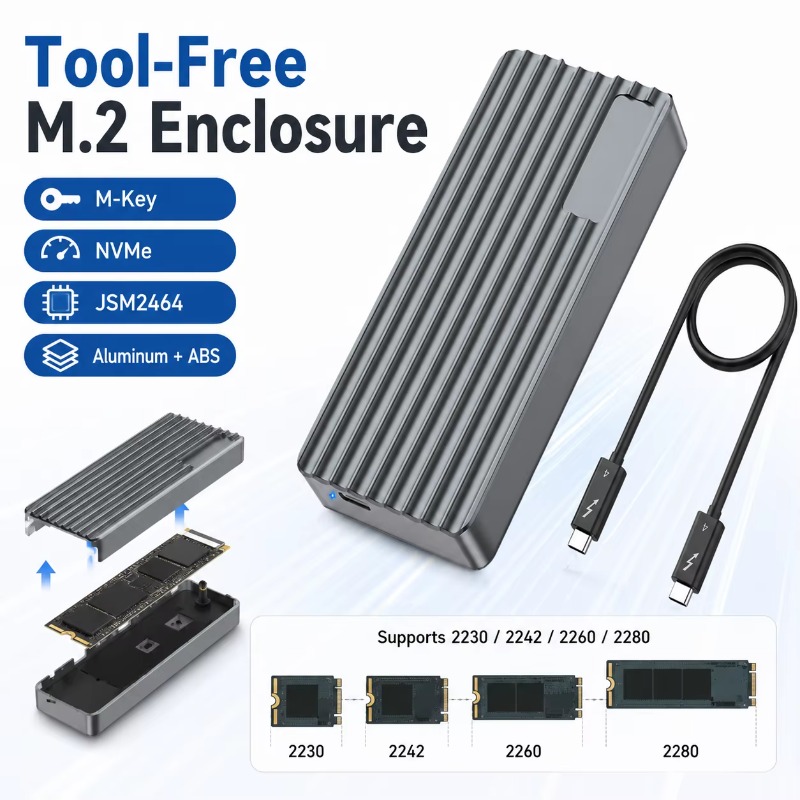 Carcasa TBT3/USB4 para SSD M.2 - Nvme Ssd reseña y precio
