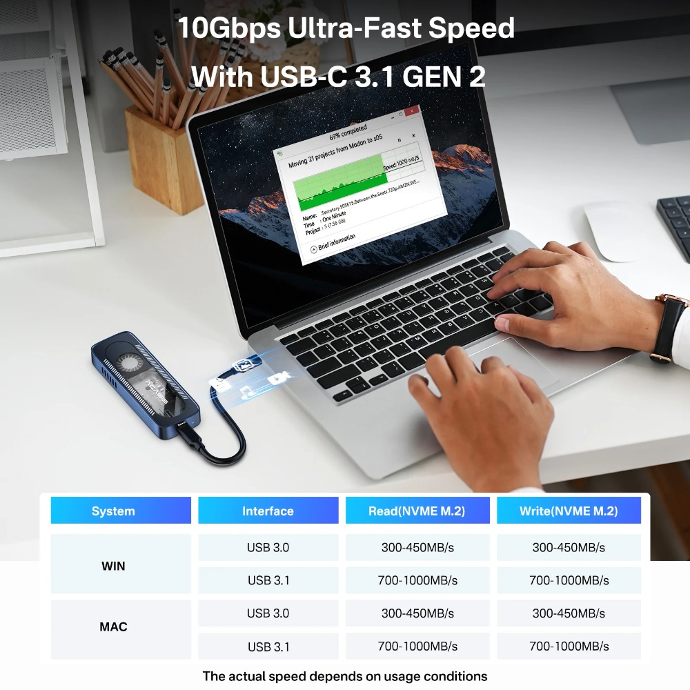 Caja de almacenamiento ACASIS  - 8Tb M2 Nvme Ssd reseña y precio
