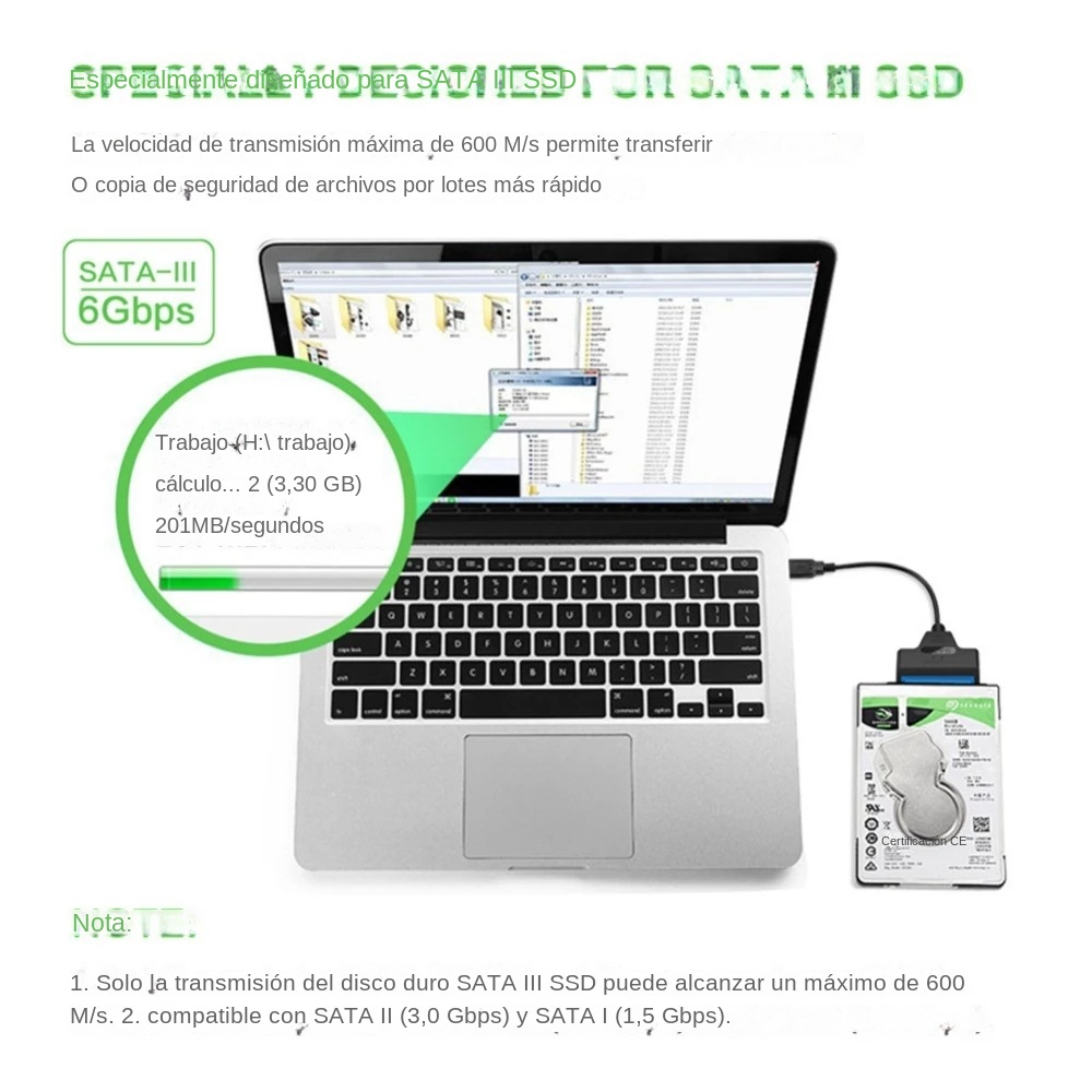 Cable USB 3.0 SATA 3, adaptado - Sata Ssd reseña y precio